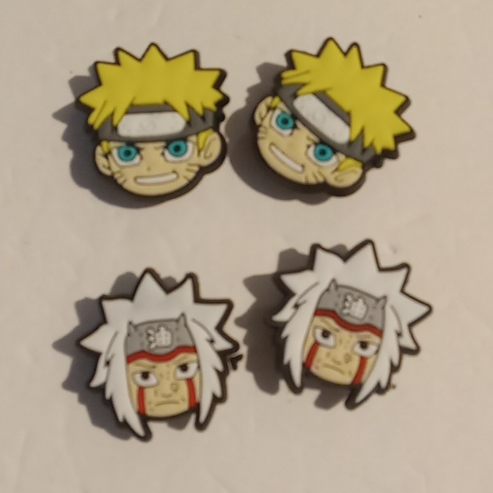 Anime Character Shoe Charms Set of 4 Yellow and White Faces